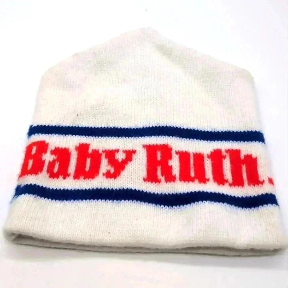 Vintage Baby Ruth knit Beanie Hat Cap Orlon Headware tag